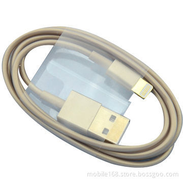 Refurbished New Gold USB Data Sync Cable/USB Charger Cable for iPhone 5/5S/5C, Supports iOS 7